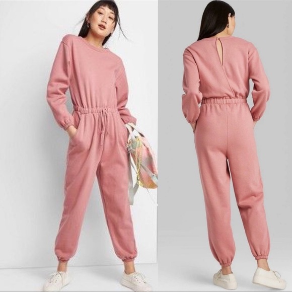 wild fable Pants - Wild Fable Fleece Sweats Jumpsuit Pink XL